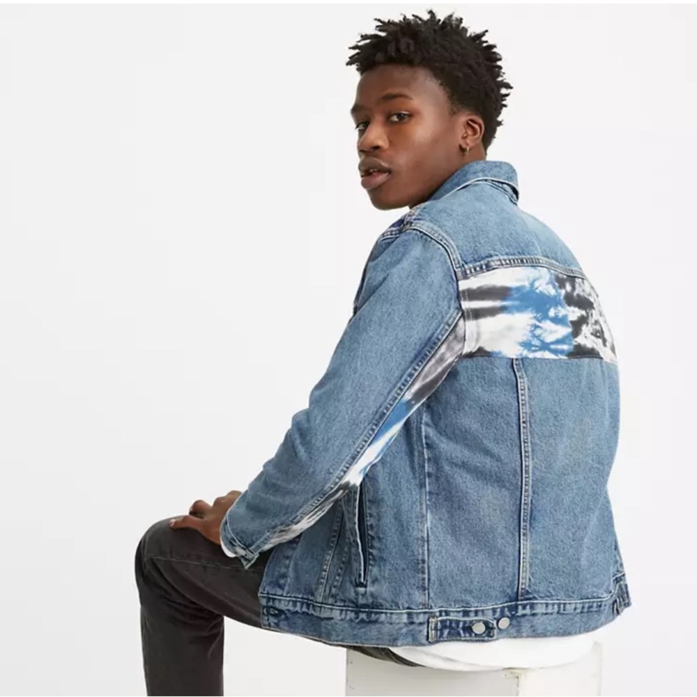 NWT Levi's Premium Tie Dye Panel Trucker Jacket, S